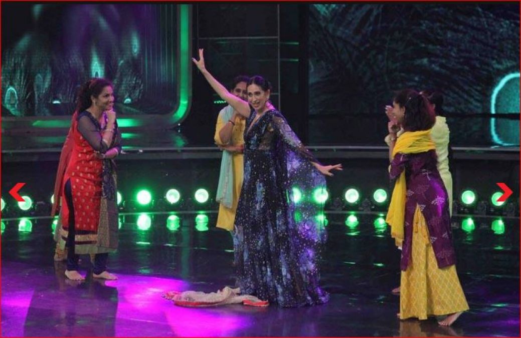 'डांस इंडिया डांस' के सेट पर 'मैया यशोदा' गाना बजते ही नाचने लगीं करिश्मा कपूर