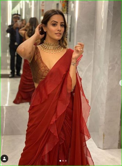 Anita Hasanandani stuns in red saree, check out picture here