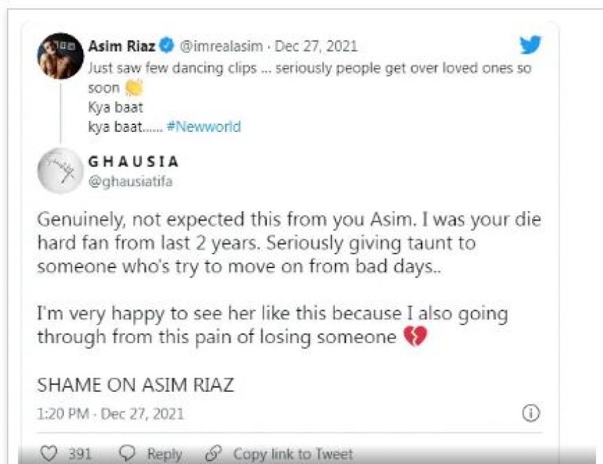 Asim Riaz taunted Shahnaz Gill, trended 'SHAME ON ASIM RIAZ'