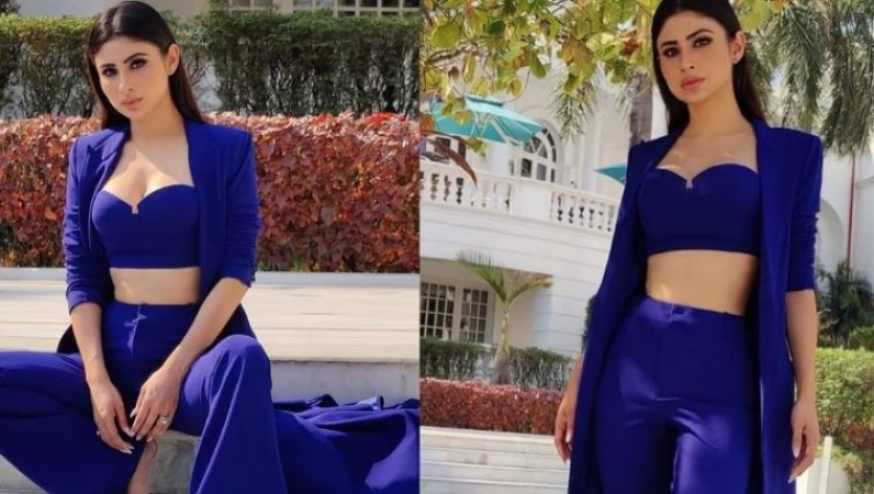 Mouni Roy flaunts her curvy figure in a blue co-ord set, see pictures