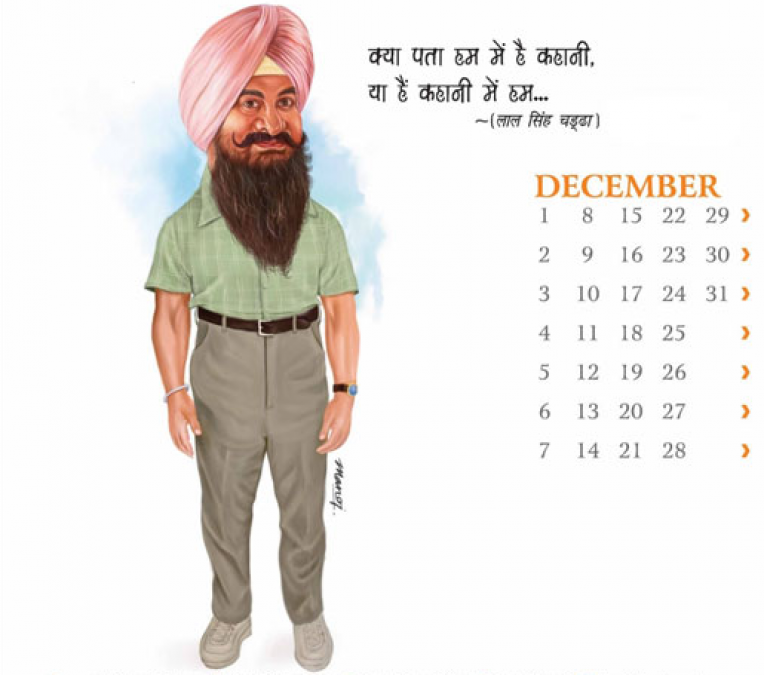 From Dangal to Lal Singh Chadha, Aamir's memorable characters captured in calendar by this famous cartoonist