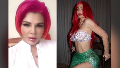 Rakhi Sawant shares video with red hair, users said- 'Cheap Kylie Jenner...'