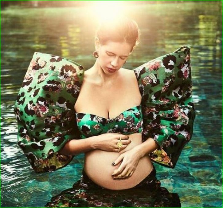 Kalki flaunting baby bump in black and white photo