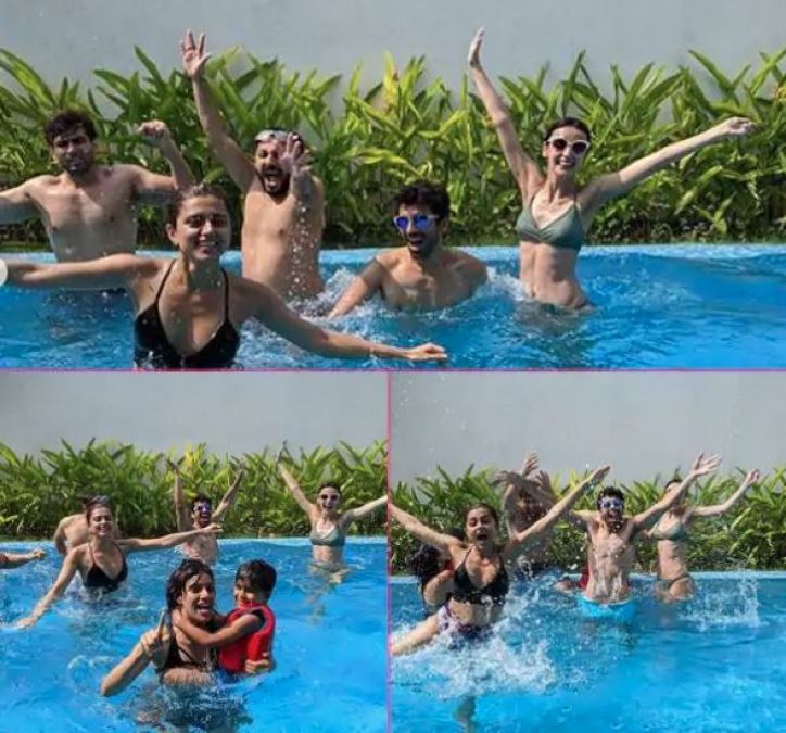 गैंग संग पूल पार्टी करती नजर आई सनाया ईरानी, हॉट लुक में दिखा अलग अंदाज़