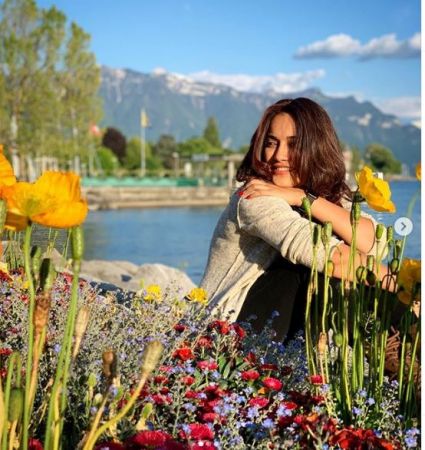 The actress is enjoying her vacations in Switzerland