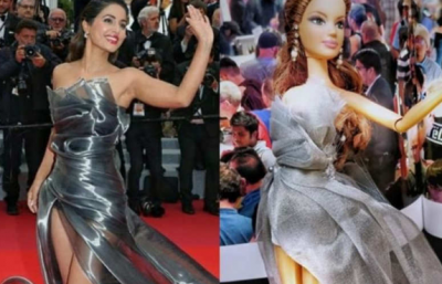 This particular doll looked in the red carpet look of 'Hina Khan'!