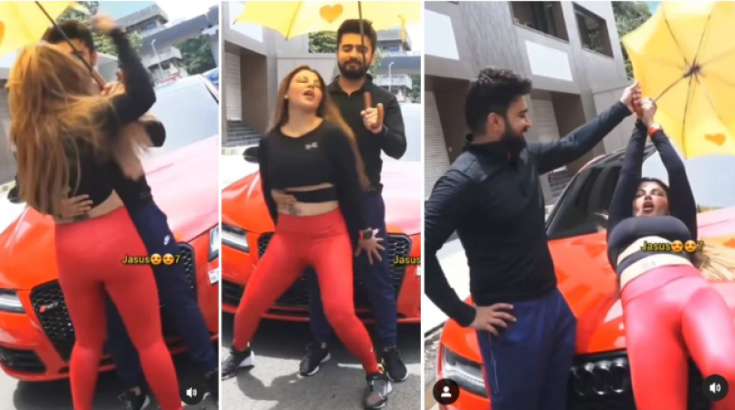 VIDEO! Rakhi Sawant started dancing with her boyfriend on the middle of the road