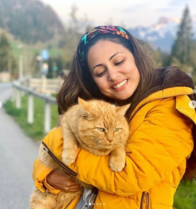 In a photo shared by Hina Khan with the cat, Fans said: 'Cat is cuter....