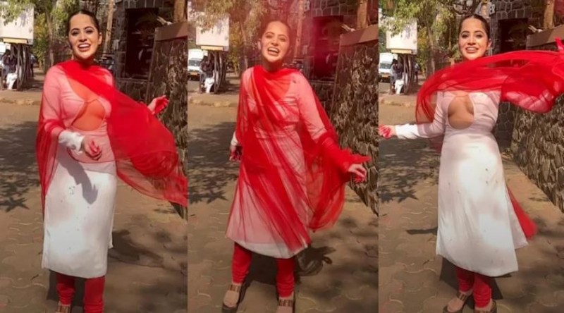 Urfi wore an unusual dress on Holi, seeing people said - 'Also put the design in the salwar suit...'