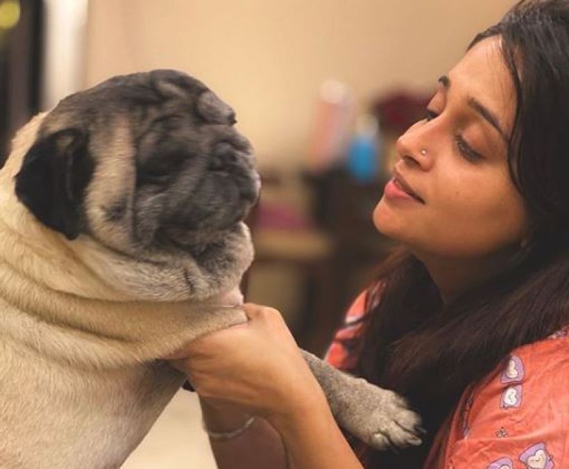 Deepika Kakkar seen having fun with dog