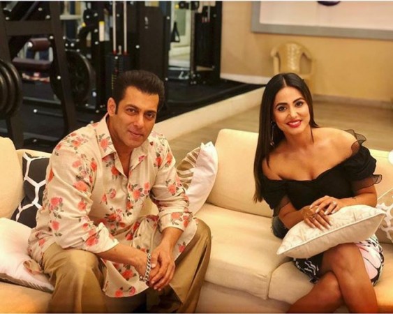 Salman Khan gave workout tips to Hina Khan