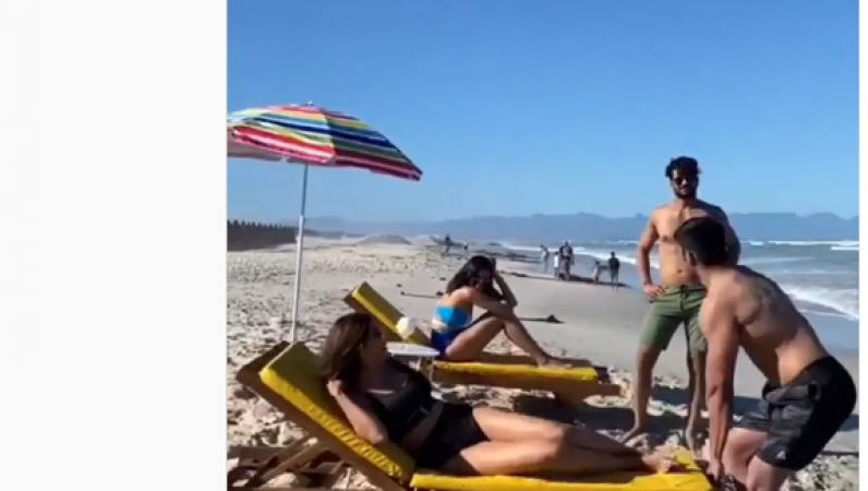 Beach side workout of Nikki Tamboli and Varun Sood, video viral