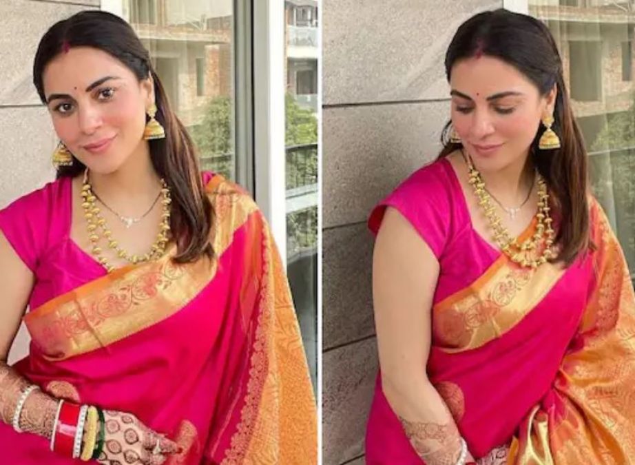 Shraddha Arya arrived at wedding reception wearing saree worth lakhs