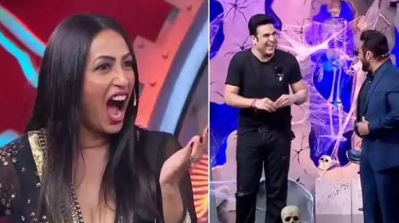 Khrushna Abhishek touches Kashmera Shah's feet and roasts her in front of a cackling Salman Khan