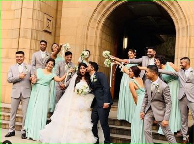 Jennifer Winget arrives as a bridesmaid at her friend's wedding, shared photos