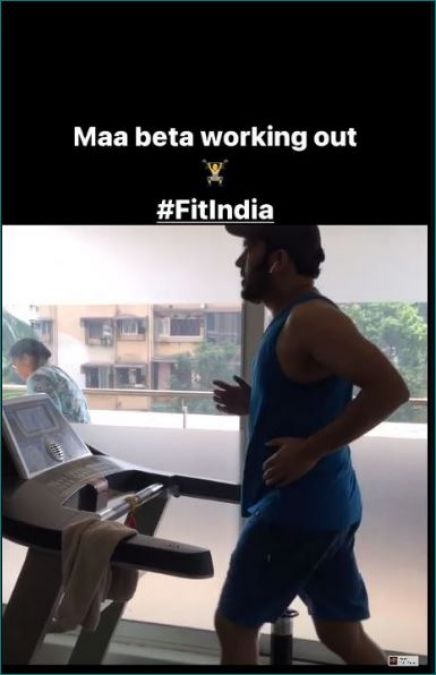 Kapil Sharma doing workout with mother