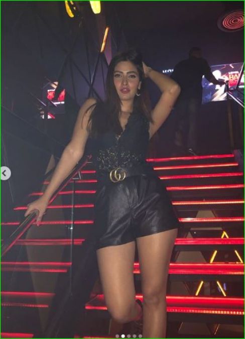 Karishma Sharma shared her photos in a black dress from a party