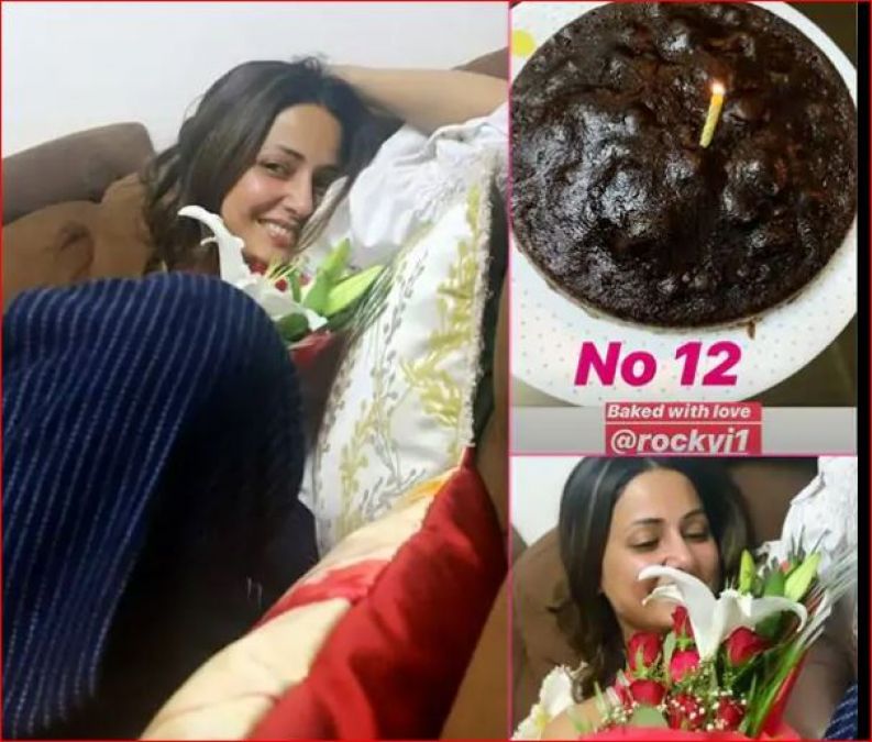 Happy Birthday Hina: Boyfriend Rocky Jaiswal made a cake for Hina Khan with his own hands
