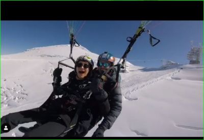 Karishma Tanna's Paragliding video will remind you of Vipin Sahu, watch video here