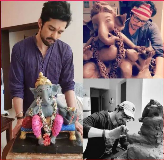 This TV actor welcomes eco-friendly Ganesh at his home