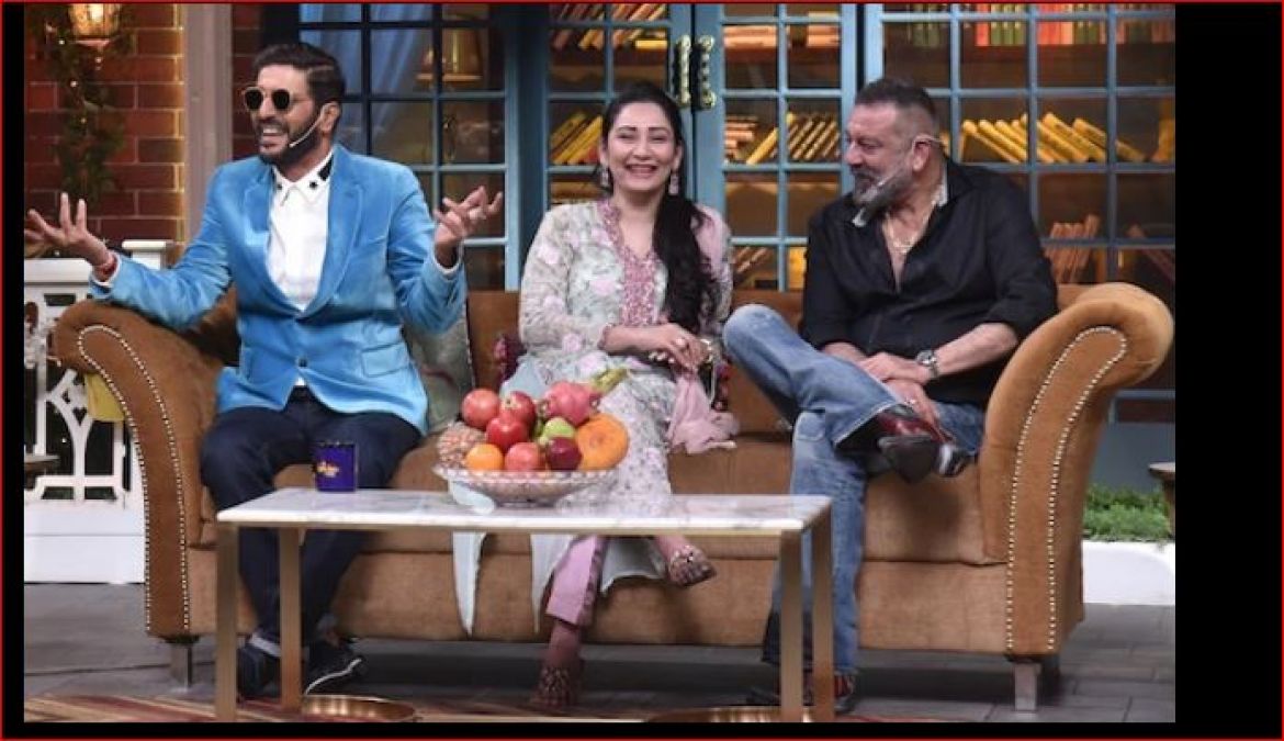 Sanju Baba reaches Kapil's show with his wife, pictures going viral