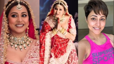 Hina Khan dons bridal attire amid cancer battle