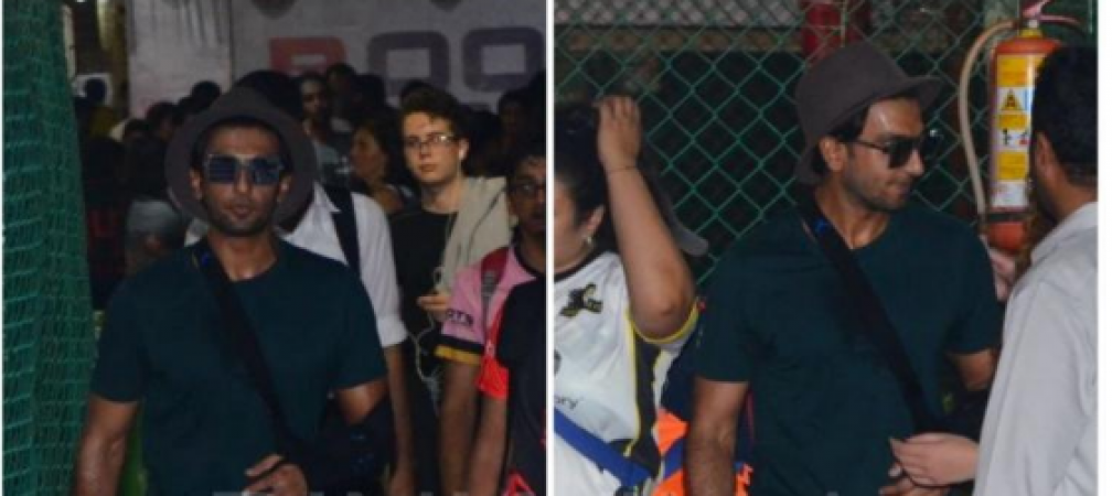 Ranveer Singh cheers for his favorite team at a football match in the city