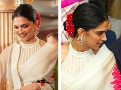You will be surprised to know the price of Deepika Padukone's pristine white Rohit Bal sari