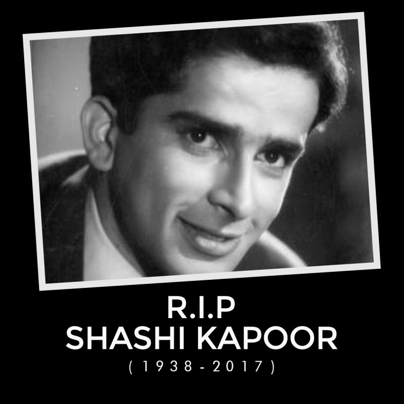 Goodbye Shashi Kapoor (18th March 1938 - 4th December 2017) his handsome face always remembered