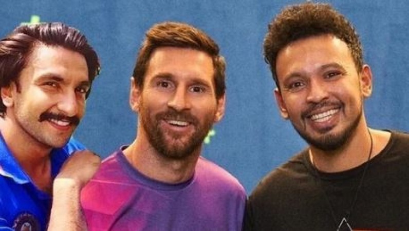 Ranveer Singh shared a photoshopped picture with Lionel Messi, Fans epic reactions