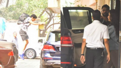 PHOTO! Ishaan Khatter jumps from the first floor to meet Janhvi Kapoor