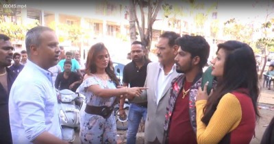Actress Gauri  Wankhede and Actor Producer Vinod Dulganch debated on the set of the film 