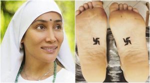 FIR has been lodged against Sofia Hayat for inked Swastika tattoo on her feet