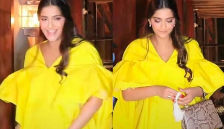 Sonam Kapoor looks beautiful in a yellow outfit, returns from London for baby shower