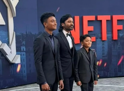 Dhanush attends The Gray Man premiere with his sons in  LA