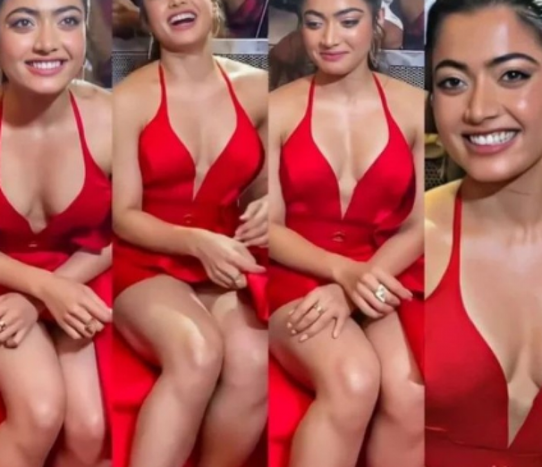 Rashmika Mandanna gets trolled for wearing a short red Dress