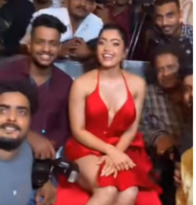 Rashmika Mandanna gets trolled for wearing a short red Dress