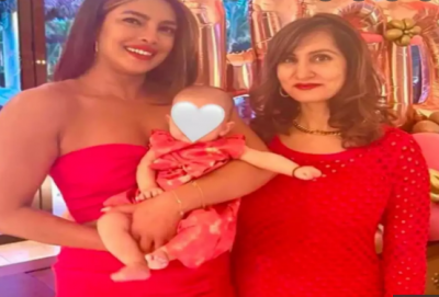 Priyanka and baby  Malti’s adorable picture from Birthday Bash
