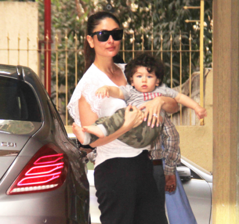 Kareena Kapoor with son Taimur Ali captured giving a cute pose