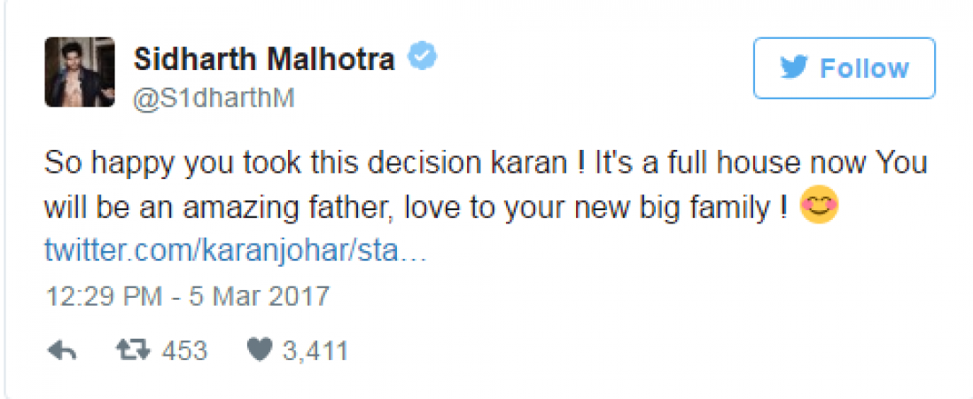 Bollywood congratulates Karan Johar to be the new daddy