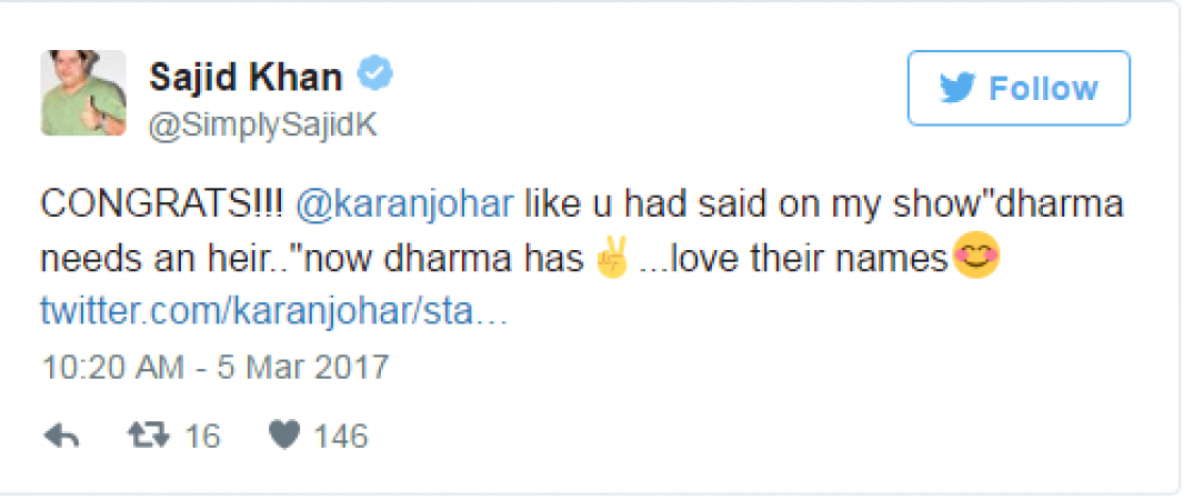 Bollywood congratulates Karan Johar to be the new daddy