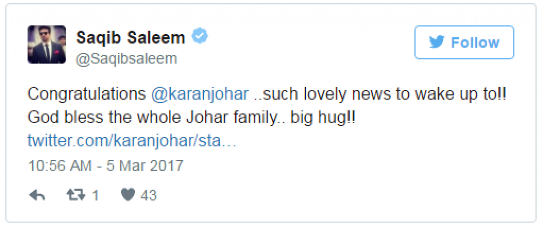 Bollywood congratulates Karan Johar to be the new daddy