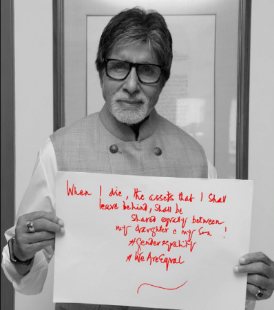 Amitabh Bachchan put up the example of gender equality