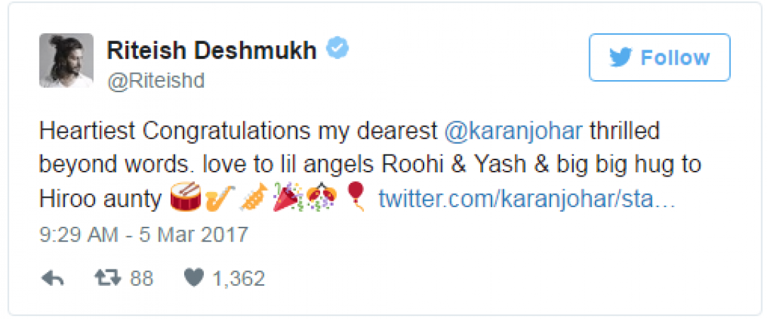 Bollywood congratulates Karan Johar to be the new daddy