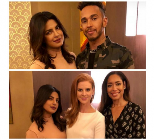 Priyanka Chopra clicked with Lewis Hamilton, Gina Torres and Sarah Rafferty