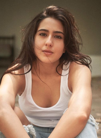 Sara Ali Khan looks chic in a white tank top and distressed jeans