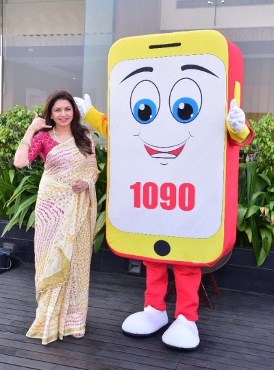 Bollywood actress Bhagyashree unveils the mascot of 1090