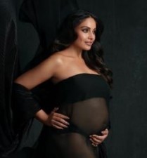 Bipasha Basu’s new Pregnancy Photoshoot in a Black Dress