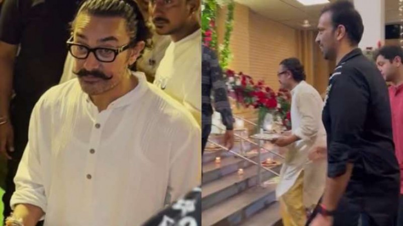 Bollywood's Mr. Perfectionist reached Eknath Sinde's house to seek Bappa's blessings