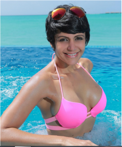 Mandira Bedi’s ravishing look in bikini sari in Maldives